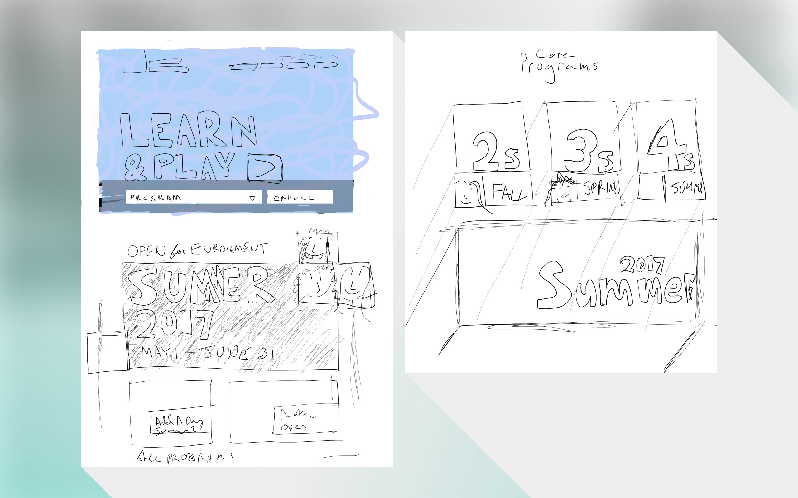 Web layout sketches