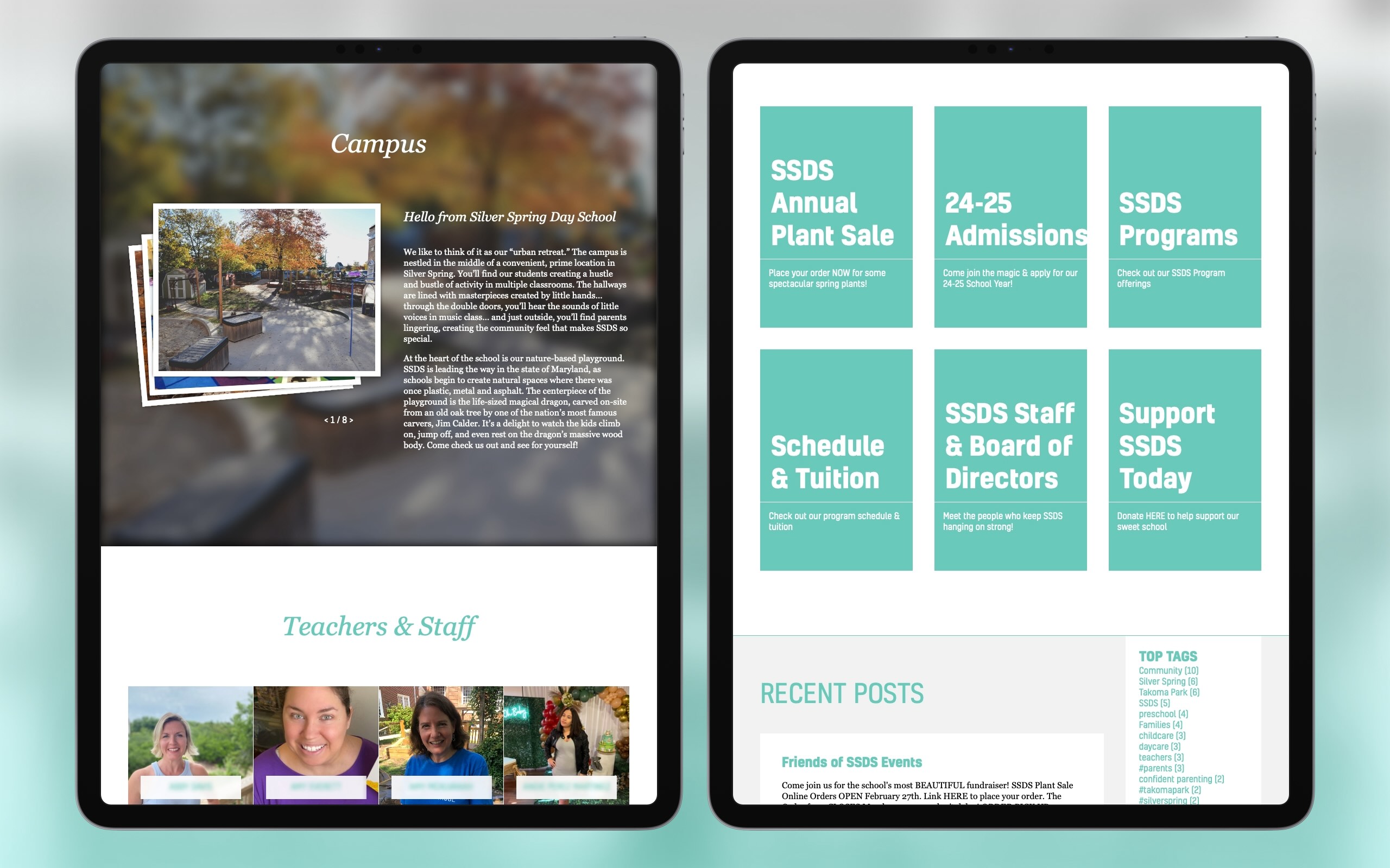 Image carousel and content grids